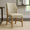 Lemy Dining Chair Set of 2 | Beige Linen Upholstery | Oak Brown Finish