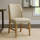Lemy Dining Chair Set of 2 | Beige Linen Upholstery | Oak Brown Finish