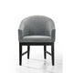 Memy Dining Chair Set of 2 | Gray Upholstered Barrel Back | Black Wood