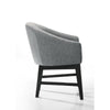 Memy Dining Chair Set of 2 | Gray Upholstered Barrel Back | Black Wood