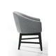 Memy Dining Chair Set of 2 | Gray Upholstered Barrel Back | Black Wood
