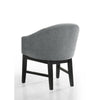 Memy Dining Chair Set of 2 | Gray Upholstered Barrel Back | Black Wood