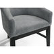 Memy Dining Chair Set of 2 | Gray Upholstered Barrel Back | Black Wood