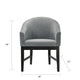 Memy Dining Chair Set of 2 | Gray Upholstered Barrel Back | Black Wood