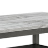 Jeny 5pc Dining Set | 60" Faux Marble Top & Gray Upholstered Chairs