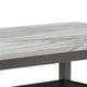 Jeny 5pc Dining Set | 60" Faux Marble Top & Gray Upholstered Chairs