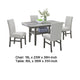 Jeny 5pc Dining Set | 60" Faux Marble Top & Gray Upholstered Chairs