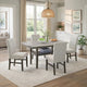 Jeny 5pc Dining Set | 60" Faux Marble Top & Gray Upholstered Chairs