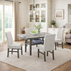 Jeny 5pc Dining Set | 60" Faux Marble Top & Gray Upholstered Chairs