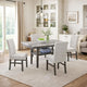 Jeny 5pc Dining Set | 60" Faux Marble Top & Gray Upholstered Chairs
