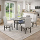 Jeny 5pc Dining Set | 60" Faux Marble Top & Gray Upholstered Chairs
