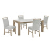 Teny 5pc Dining Set | 66" White Faux Marble Top | Light Oak Brown