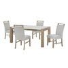 Teny 5pc Dining Set | 66" White Faux Marble Top | Light Oak Brown