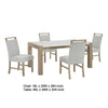 Teny 5pc Dining Set | 66" White Faux Marble Top | Light Oak Brown