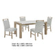 Teny 5pc Dining Set | 66" White Faux Marble Top | Light Oak Brown