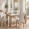 Teny 5pc Dining Set | 66" White Faux Marble Top | Light Oak Brown