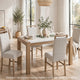 Teny 5pc Dining Set | 66" White Faux Marble Top | Light Oak Brown