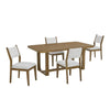 Meny 5pc Dining Table Set | 72" Top w Sled Base | Walnut Oak Brown