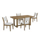 Meny 5pc Dining Table Set | 72" Top w Sled Base | Walnut Oak Brown
