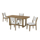Meny 5pc Dining Table Set | 72" Top w Sled Base | Walnut Oak Brown