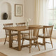 Meny 5pc Dining Table Set | 72" Top w Sled Base | Walnut Oak Brown