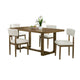 Meny 5pc Dining Set | Beige Sherpa Chairs | 72" Top | Walnut Oak Brown
