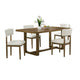 Meny 5pc Dining Set | Beige Sherpa Chairs | 72" Top | Walnut Oak Brown