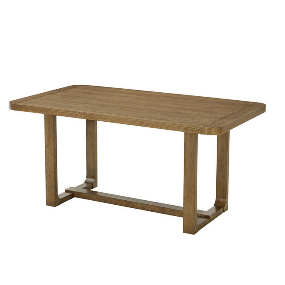 Meny 5pc Dining Set | Beige Sherpa Chairs | 72" Top | Walnut Oak Brown