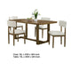 Meny 5pc Dining Set | Beige Sherpa Chairs | 72" Top | Walnut Oak Brown
