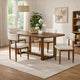 Meny 5pc Dining Set | Beige Sherpa Chairs | 72" Top | Walnut Oak Brown