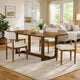Meny 5pc Dining Set | Beige Sherpa Chairs | 72" Top | Walnut Oak Brown