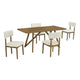 Meny 5pc Dining Set | Beige Sherpa Chairs | 70" Top | Walnut Oak Brown