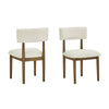 Meny 5pc Dining Set | Beige Sherpa Chairs | 70" Top | Walnut Oak Brown