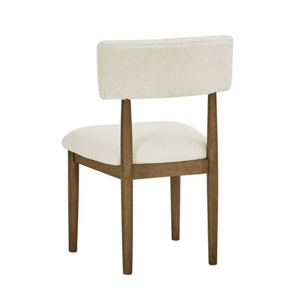 Meny 5pc Dining Set | Beige Sherpa Chairs | 70" Top | Walnut Oak Brown