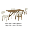 Meny 5pc Dining Set | Beige Sherpa Chairs | 70" Top | Walnut Oak Brown