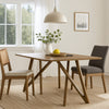 Meny 5pc Dining Set | Beige Sherpa Chairs | 70" Top | Walnut Oak Brown