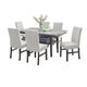 Jeny 7pc Dining Set | 60" Faux Marble Top & Gray Upholstered Chairs