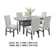 Jeny 7pc Dining Set | 60" Faux Marble Top & Gray Upholstered Chairs
