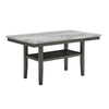 Jeny 6pc Dining Set | 60" Faux Marble Top with 4 Gray Chairs, Bench