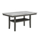 Jeny 6pc Dining Set | 60" Faux Marble Top with 4 Gray Chairs, Bench