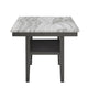 Jeny 6pc Dining Set | 60" Faux Marble Top with 4 Gray Chairs, Bench