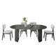 Beny 5pc Dining Set | 80" Oval Table | Low Back Chairs | Dark Oak Gray