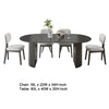 Beny 5pc Dining Set | 80" Oval Table | Low Back Chairs | Dark Oak Gray