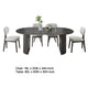 Beny 5pc Dining Set | 80" Oval Table | Low Back Chairs | Dark Oak Gray