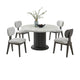 Beny 5pc Dining Set | 54" White Faux Marble Top | Dark Oak Gray