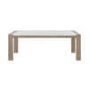 Teny 7pc Dining Table Set | 66" White Faux Marble | 6 Chairs | Brown