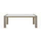 Teny 7pc Dining Table Set | 66" White Faux Marble | 6 Chairs | Brown