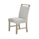 Teny 7pc Dining Table Set | 66" White Faux Marble | 6 Chairs | Brown