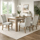 Teny 7pc Dining Table Set | 66" White Faux Marble | 6 Chairs | Brown