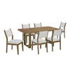Meny 7pc Dining Table Set | 72" Top w Sled Base | Walnut Oak Brown